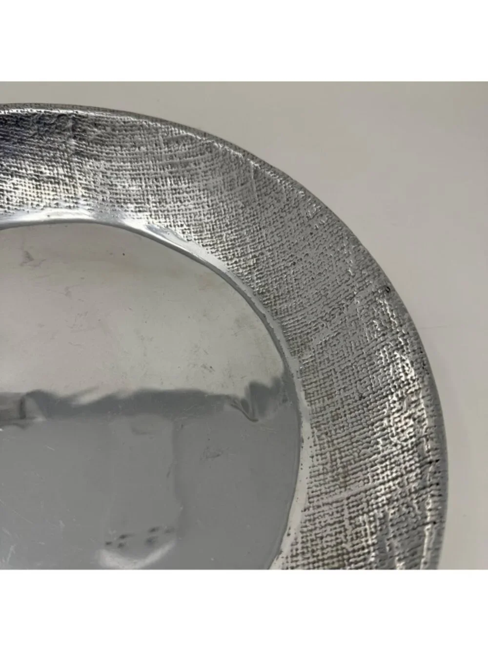 Mexican Hammered Metal Footed Bowl & Tray Set